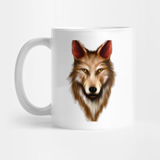 Cute Red Wolf Drawing Mug